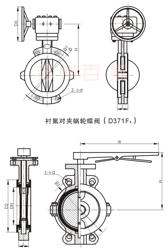 D371F46型衬氟蝶阀(图1)